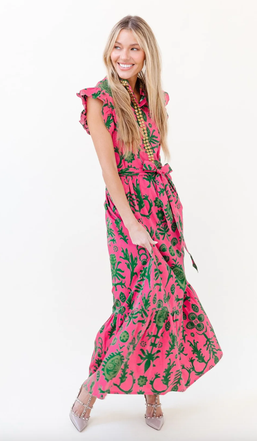 Sheridan French | Taylor Dress - Watermelon Floral Ikat