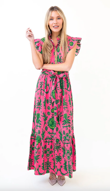 Sheridan French | Taylor Dress - Watermelon Floral Ikat