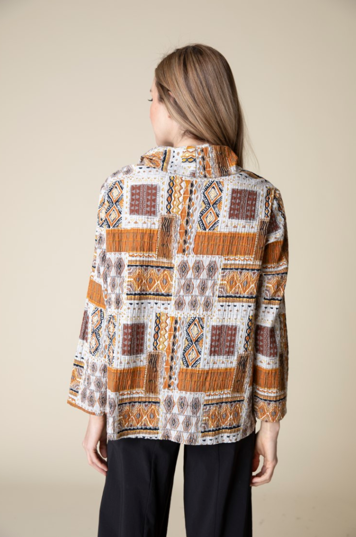 Habitat | Folk Patchwork Button Pullover