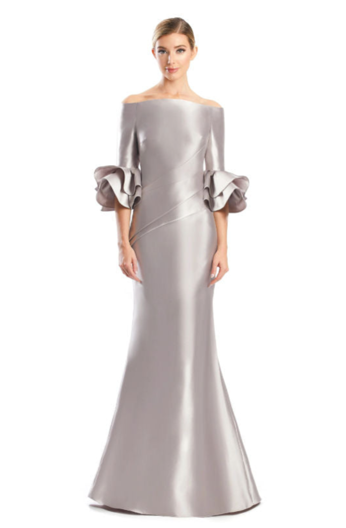 Daymor Couture | Gown with 3/4 Sleeves