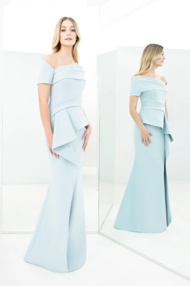 Daymor Couture | Collared Gown W/peplum