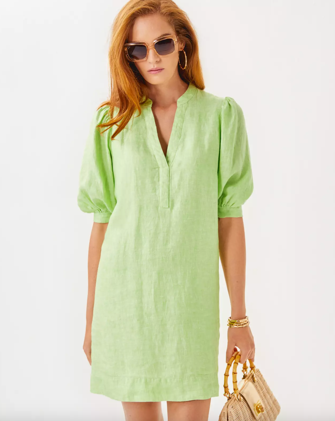 Lilly Pulitzer | Mialeigh Elbow Sleeve Linen Shift Dress