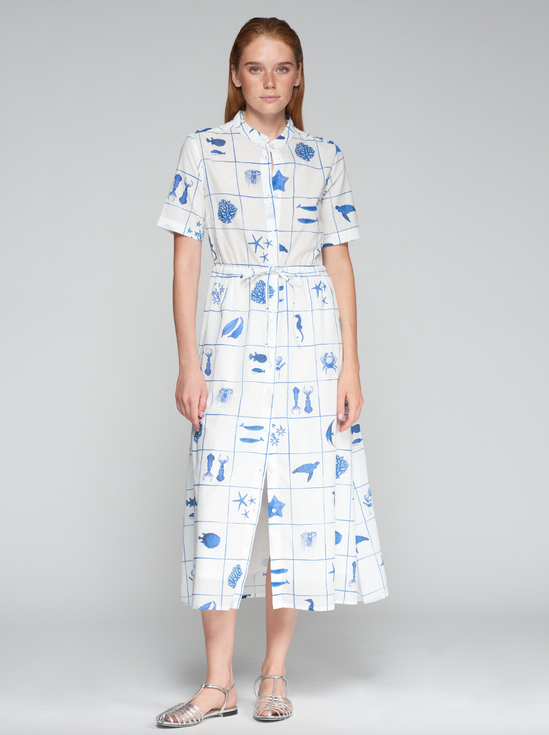 Vilagallo | Ocean Print Shirt Dress