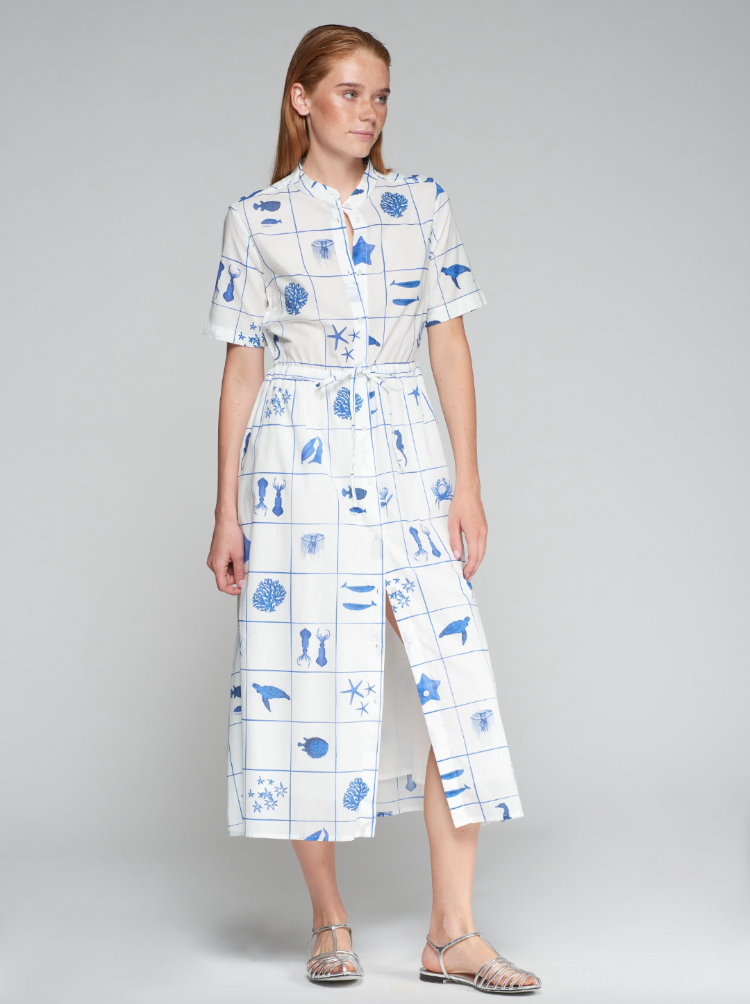 Vilagallo | Ocean Print Shirt Dress