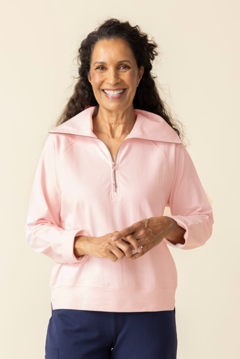 Habitat | French Terry Quarter Zip - Carnation