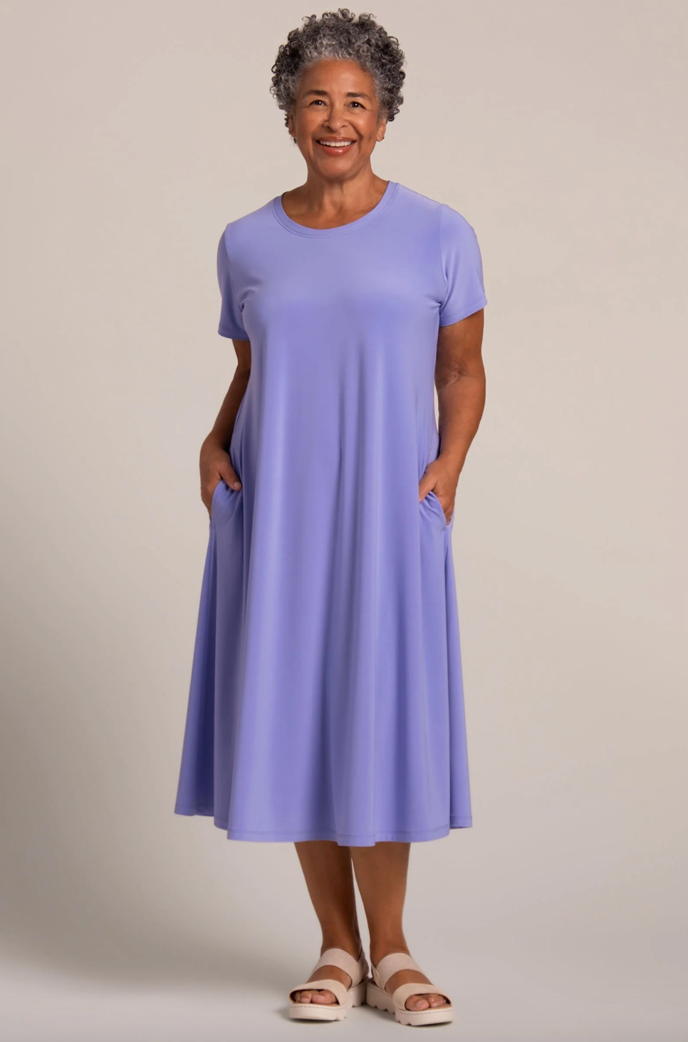 Sympli | Fit And Flare Dress - Jacaranda