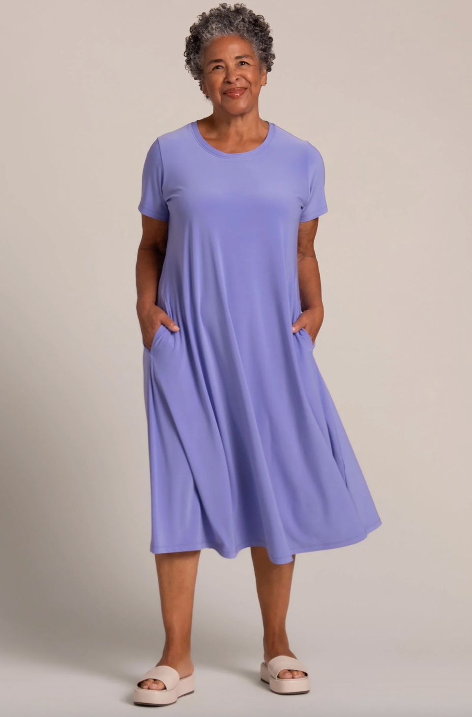 Sympli | Fit And Flare Dress - Jacaranda