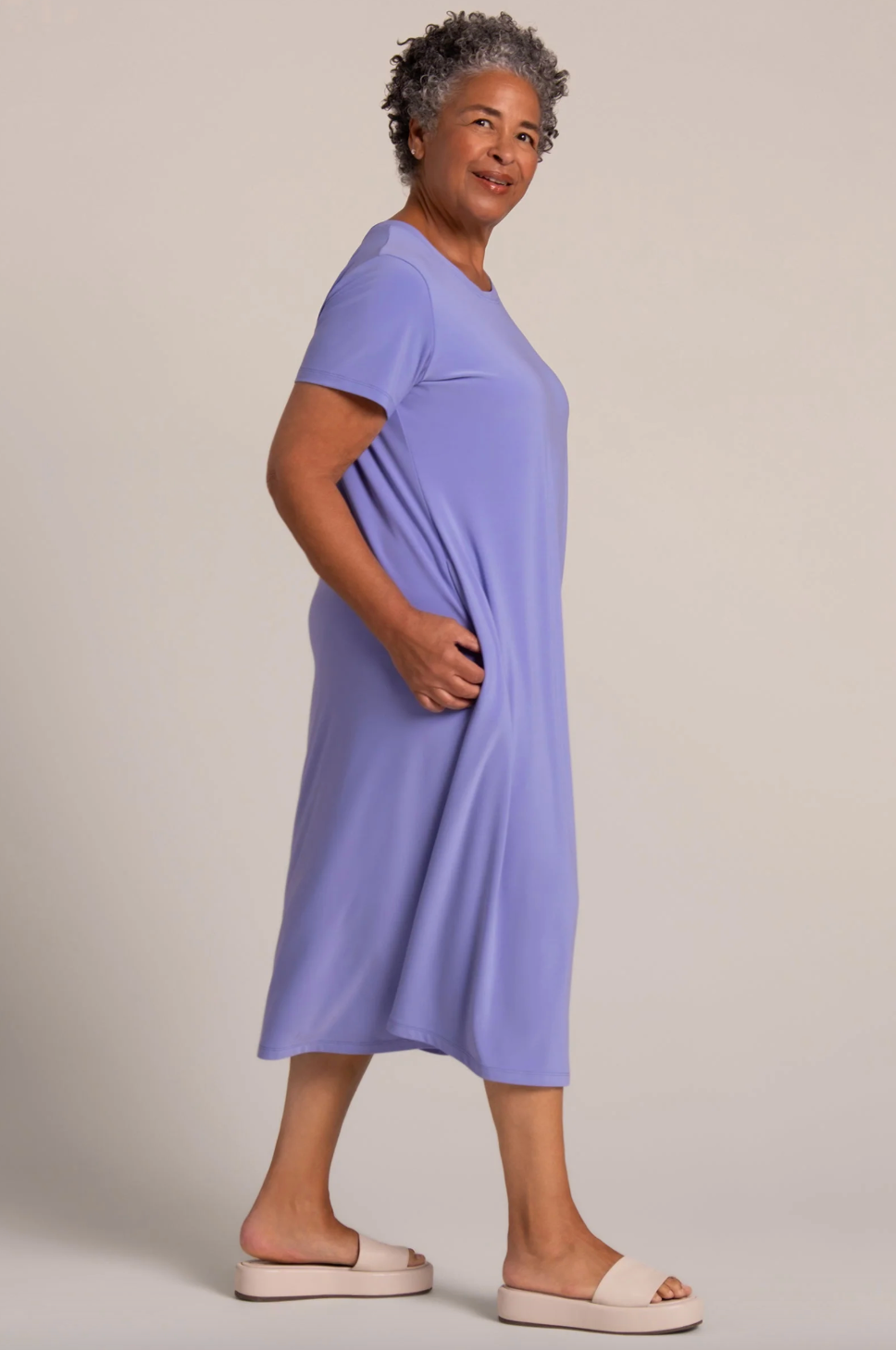 Sympli | Fit And Flare Dress - Jacaranda