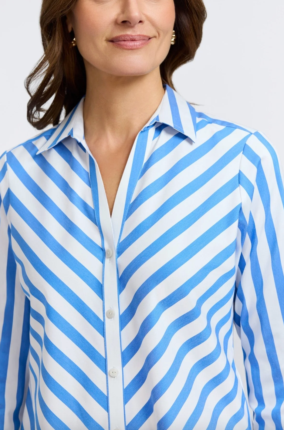 Foxcroft | Mary Springtime Stripe Long Sleeve Shirt