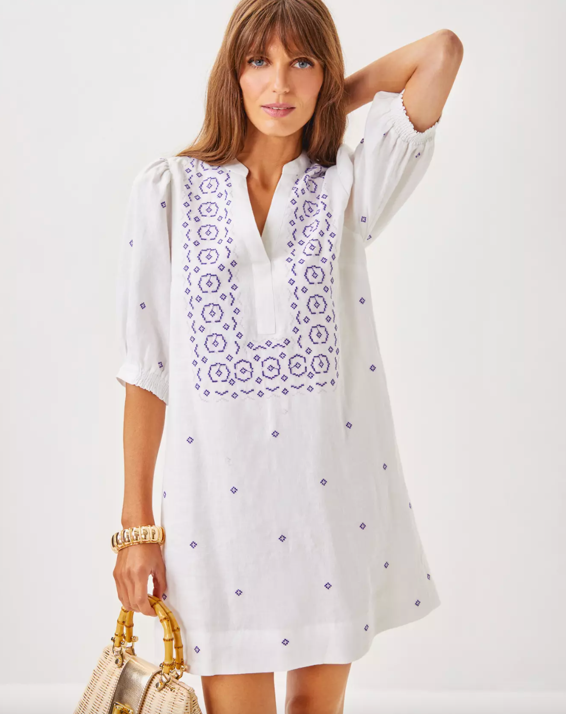 Lilly Pulitzer | Mialeigh Elbow Sleeve Linen Dress