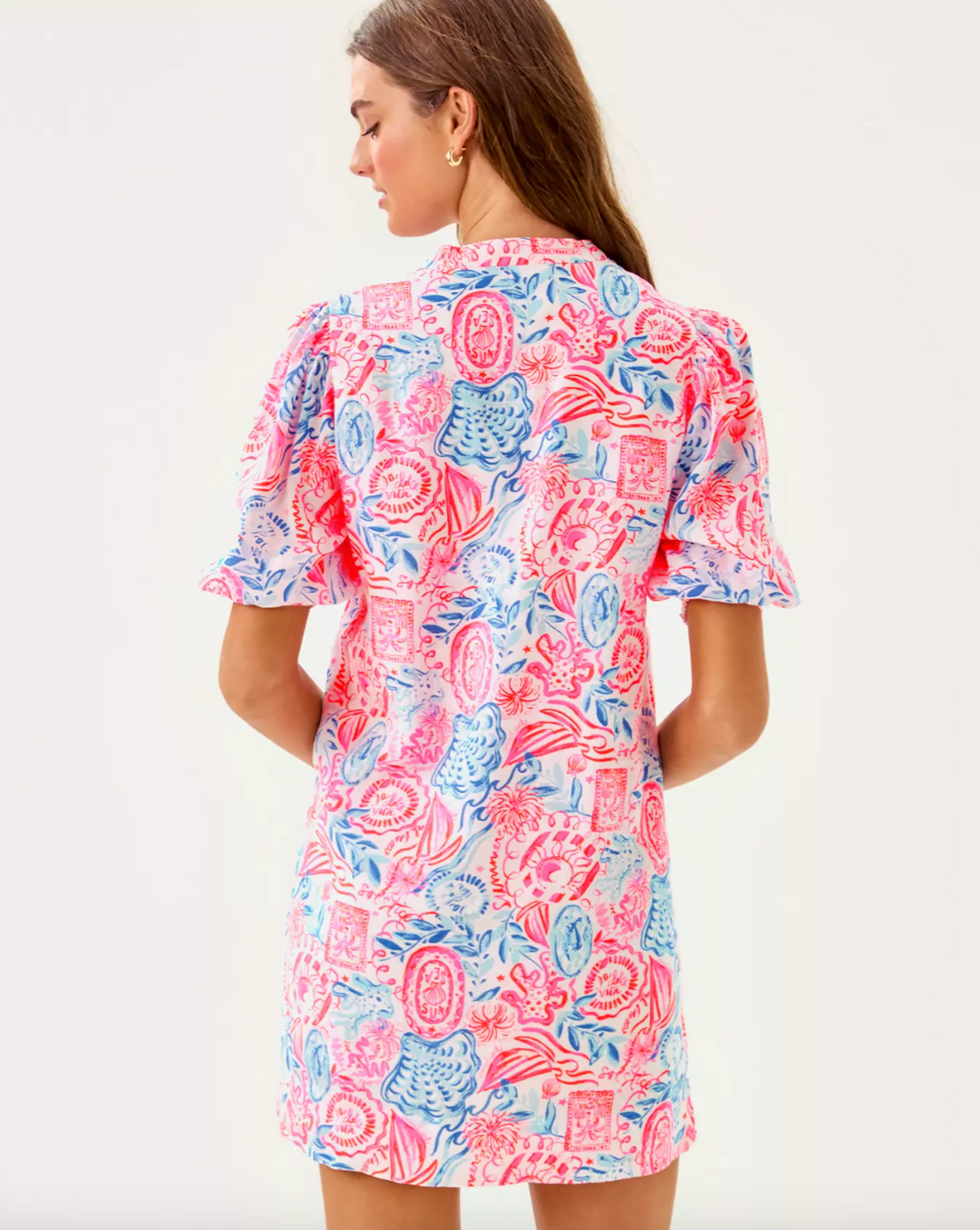 Lilly Pulitzer | Mialeigh Elbow Sleeve Linen Shift Dress