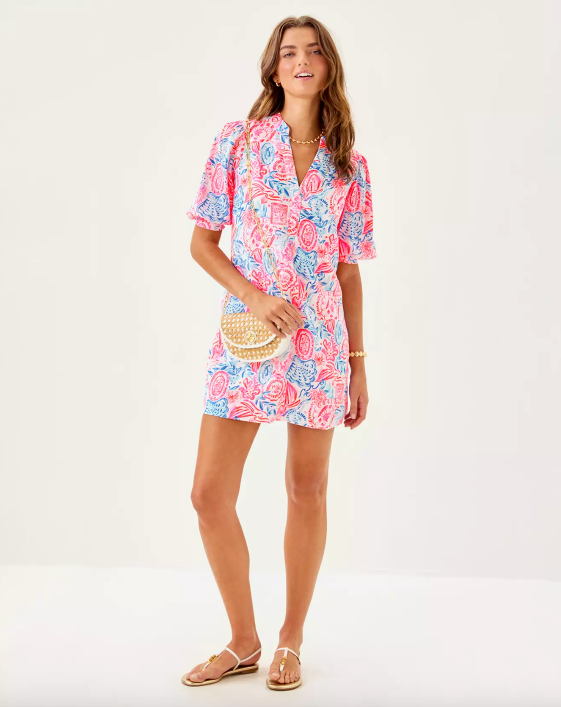 Lilly Pulitzer | Mialeigh Elbow Sleeve Linen Shift Dress