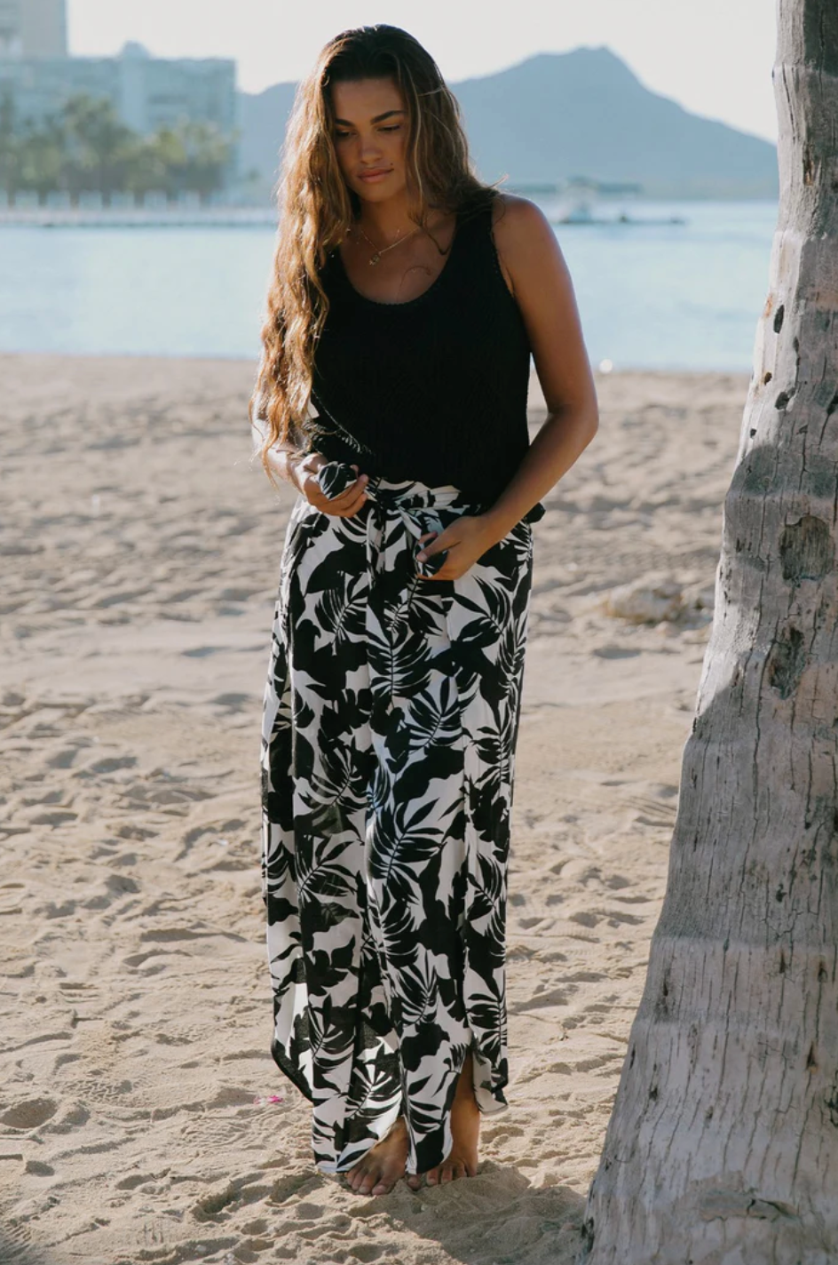Tribal | Printed Cover-up Pants With Sash