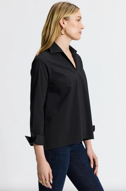 Foxcroft | Agnes Sleeve Shirt Black