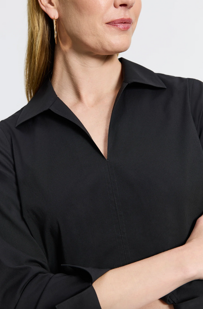 Foxcroft | Agnes Sleeve Shirt Black