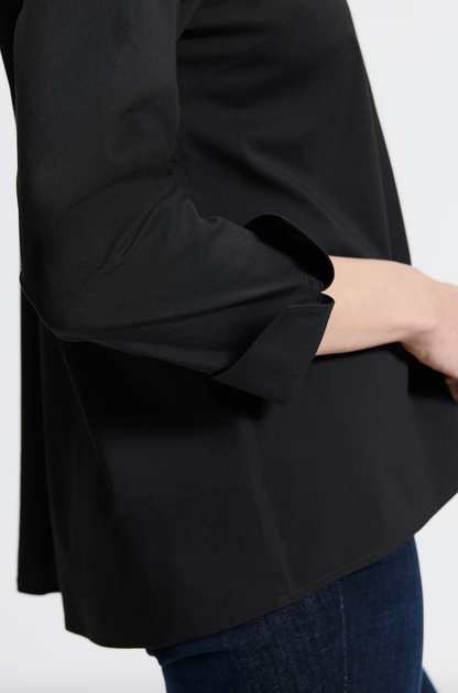 Foxcroft | Agnes Sleeve Shirt Black