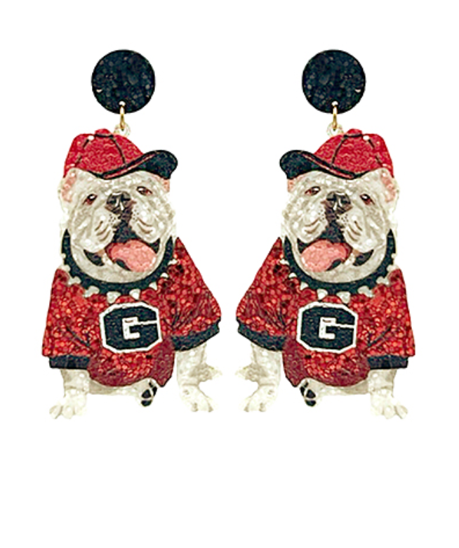 Cloister Collection | Bulldog Glitter Earrings