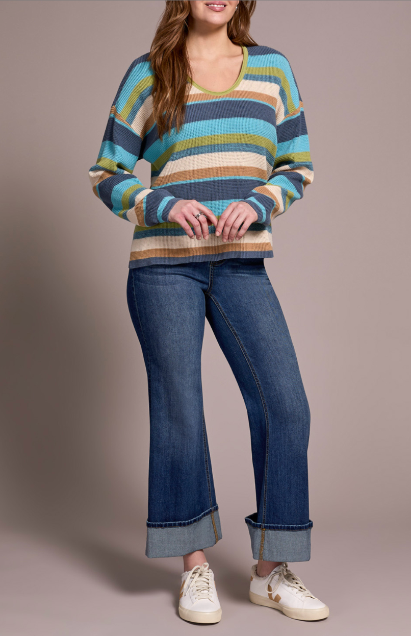 Tribal | L/s U Neck Sweater - Wasabi