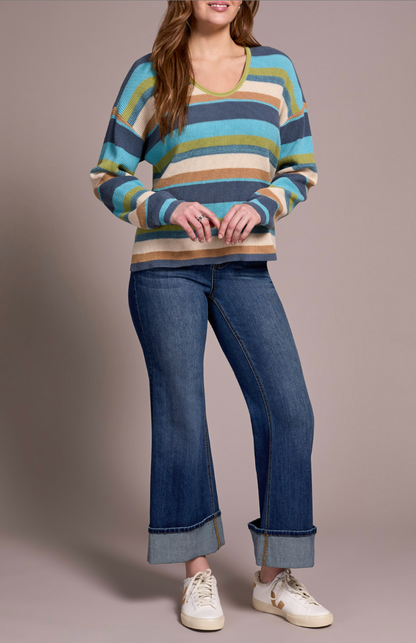Tribal | L/s U Neck Sweater - Wasabi