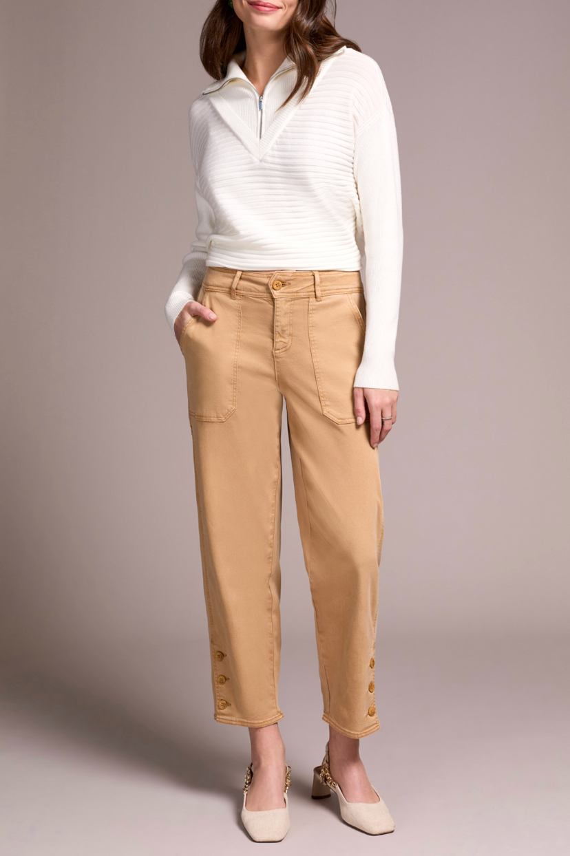 Tribal | Fly Front Ankle Pant w/ Button Vent