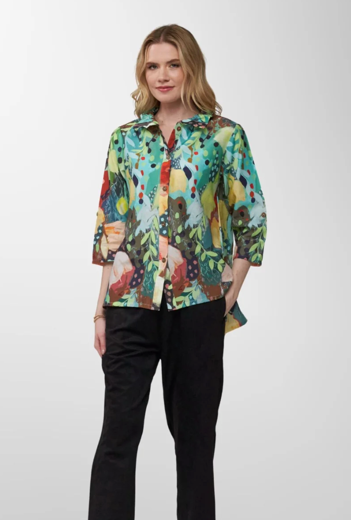 Too Fan | Wire Collar Shirt - Greens