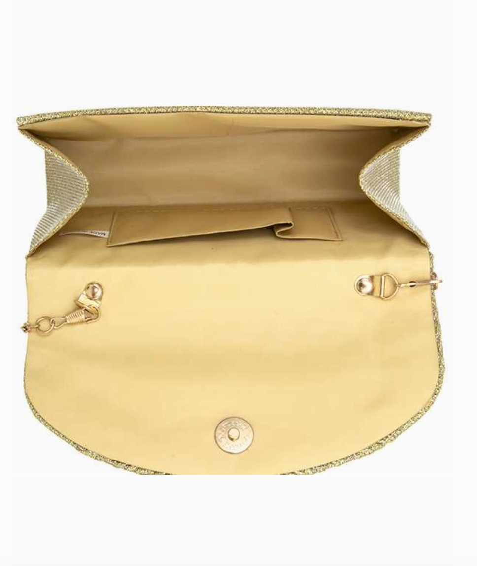 Pleated Glitter Accent Bag