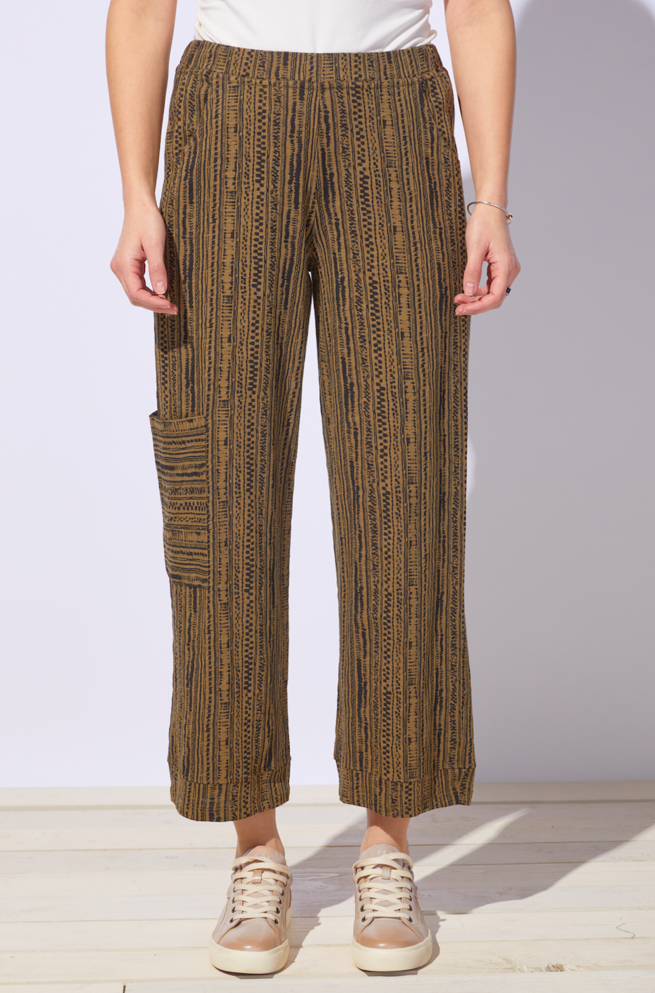 Escape By Hab | Stripe Cotton Slub J Pocket Ankle Pant