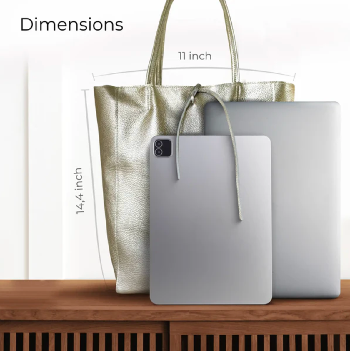 Takeasy | Metallic Suede Leather Tote