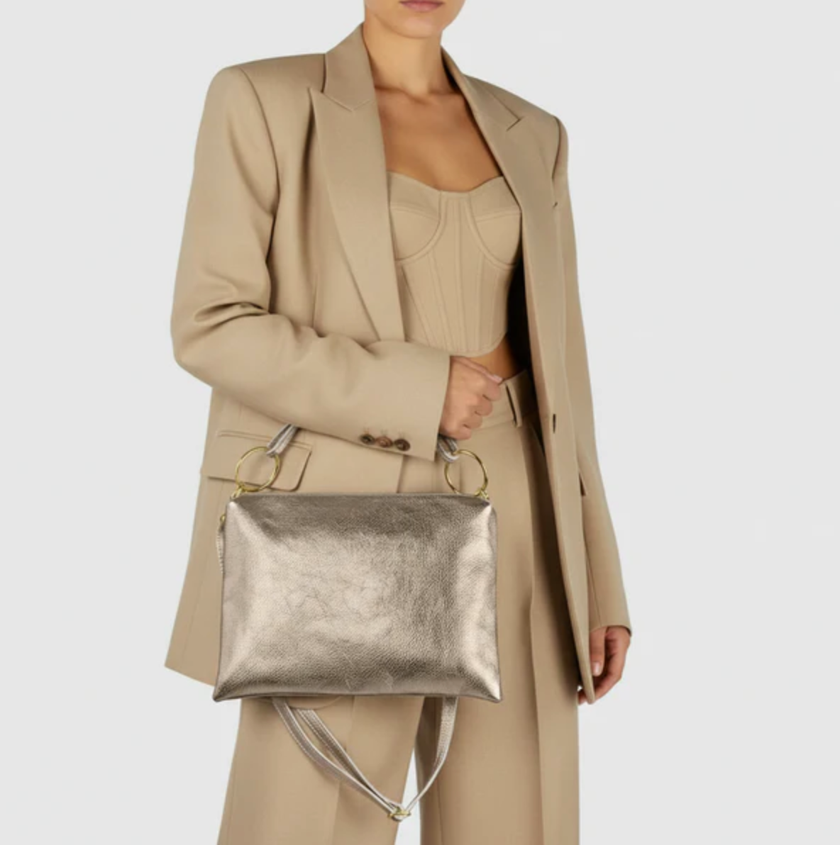 Takeasy | Metallic Leather Shoulder Bag