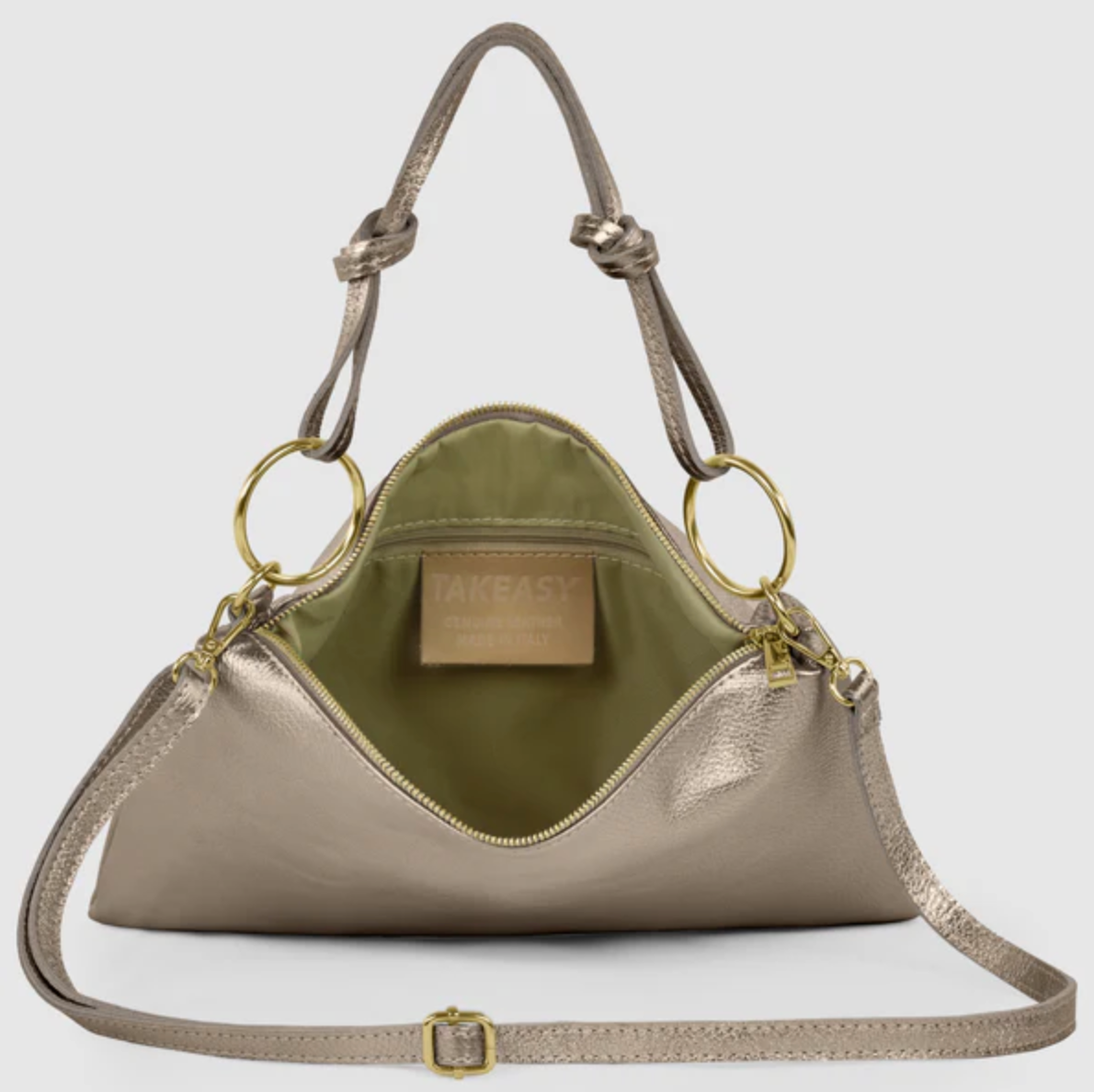 Takeasy | Metallic Leather Shoulder Bag