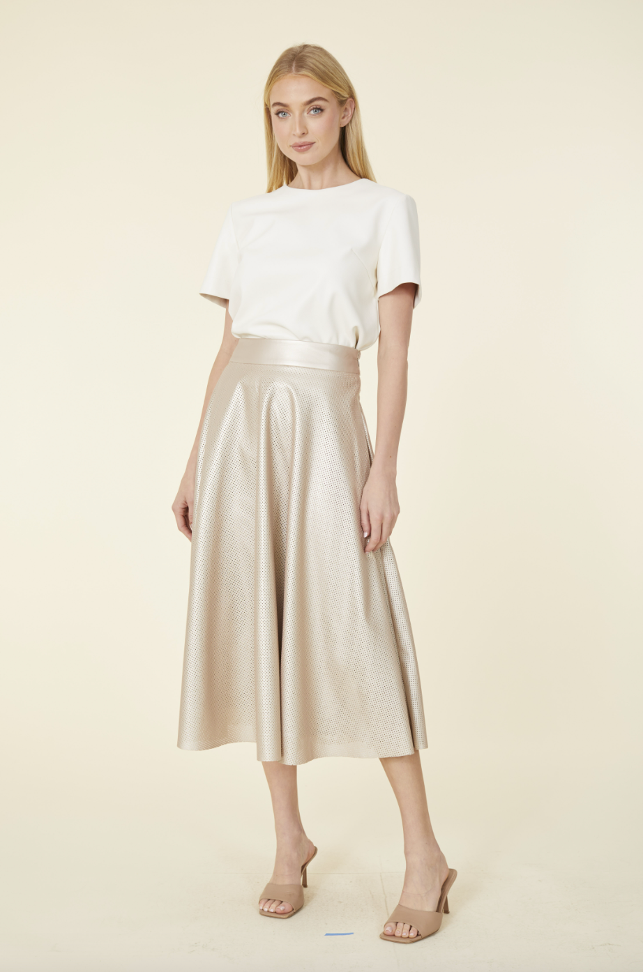 Dolce Cabo | Perforated Faux Leather Skirt