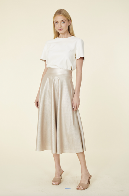 Dolce Cabo | Perforated Faux Leather Skirt