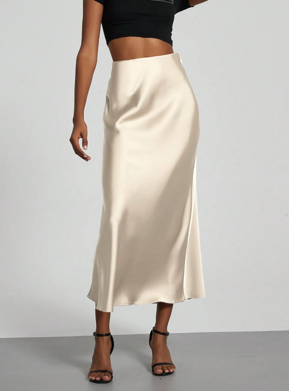 Elegant A Line Midi Skirt