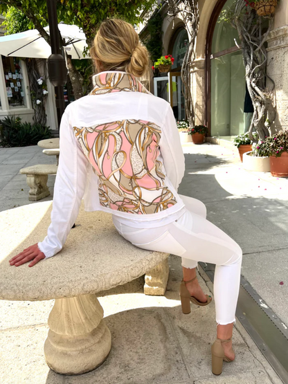 Pink Makes Me Happy Print Denim Jacket