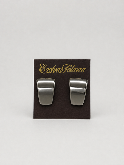 Silver-tone Tapered Clip-on Earrings pair of metallic silver clip on earrings