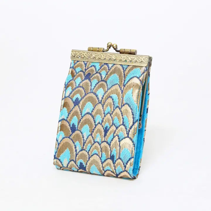 Feather Brocade Card Holder