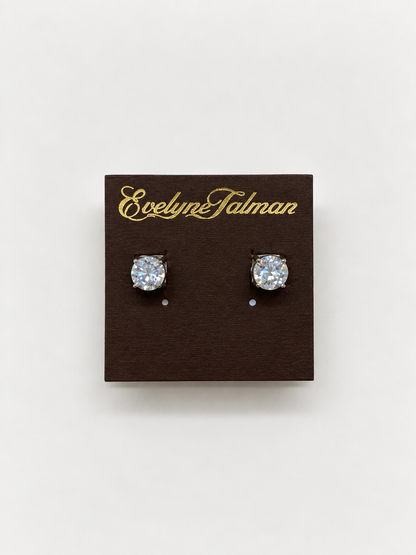 Solitaire Silver Clip-on Earring