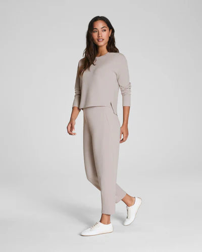 Women’s Spanx barrel pants in French grey with relaxed wide-leg fit