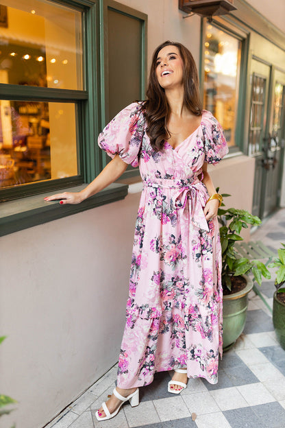 Sydney Puff Sleeve Maxi Dress - Bashful