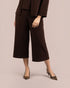 Sympli Brown Soffio Crepe Easy Wide Leg Crop Pant