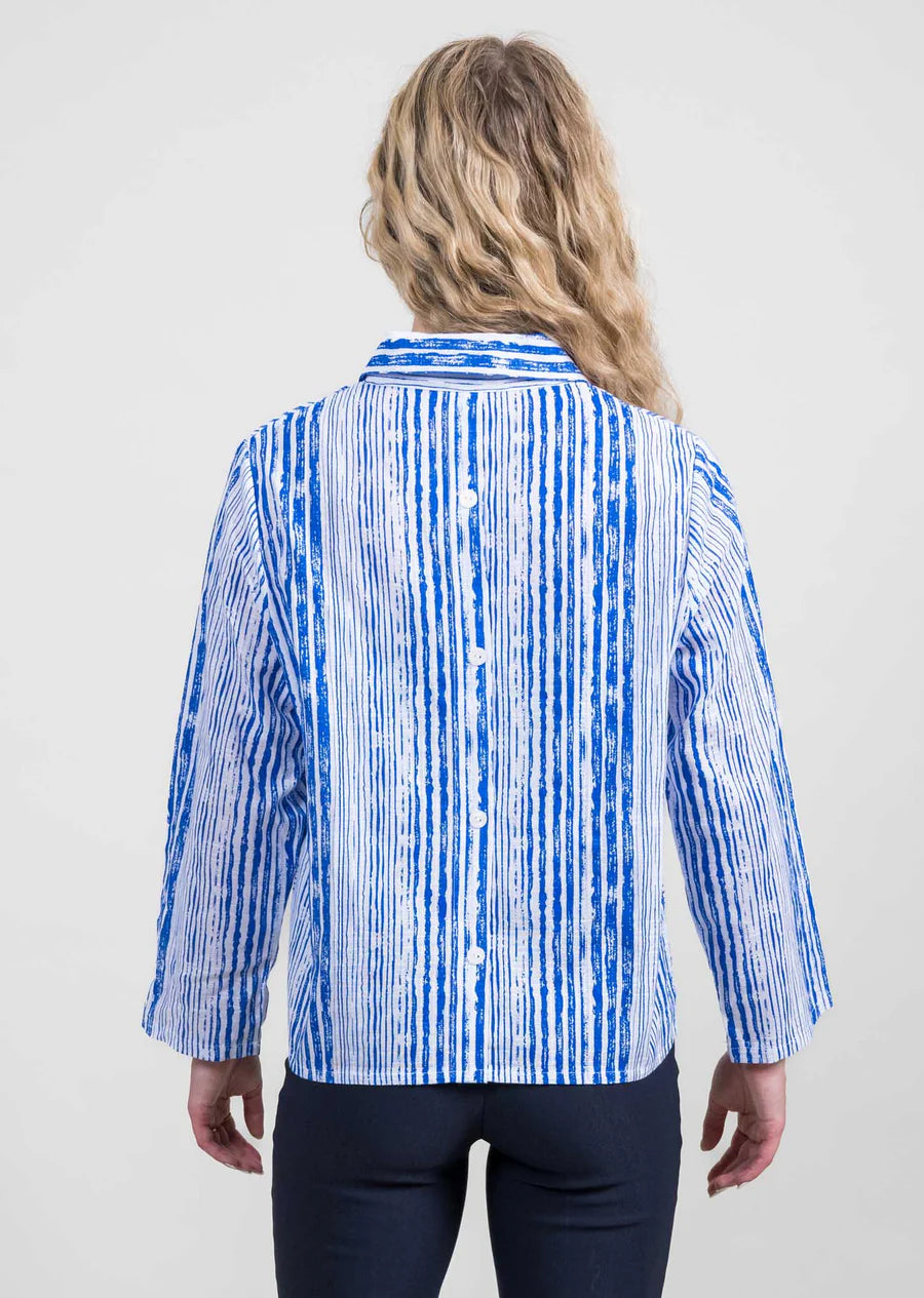 Trisha Tyler | Blue White Top