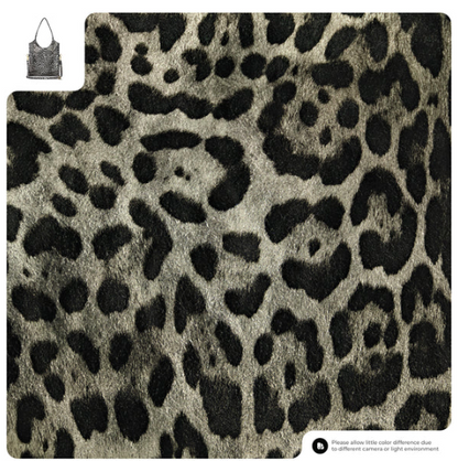 Takeasy | Metallic Leopard Suede Leather Tote