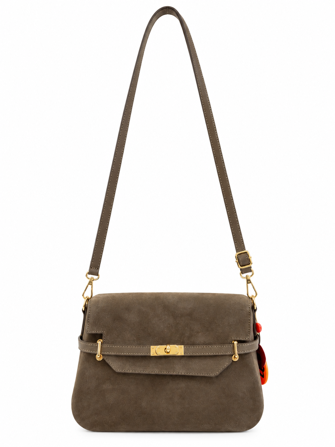 Taupe Mallory Suede Bag