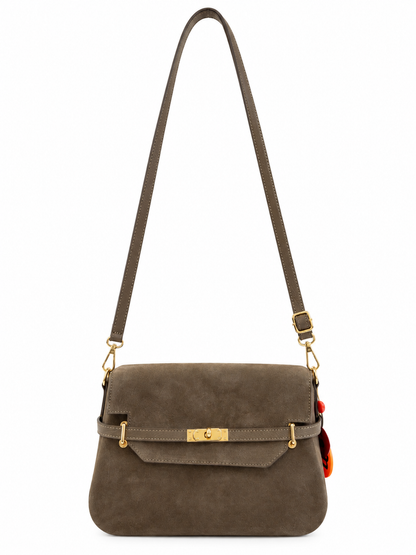 Taupe Mallory Suede Bag
