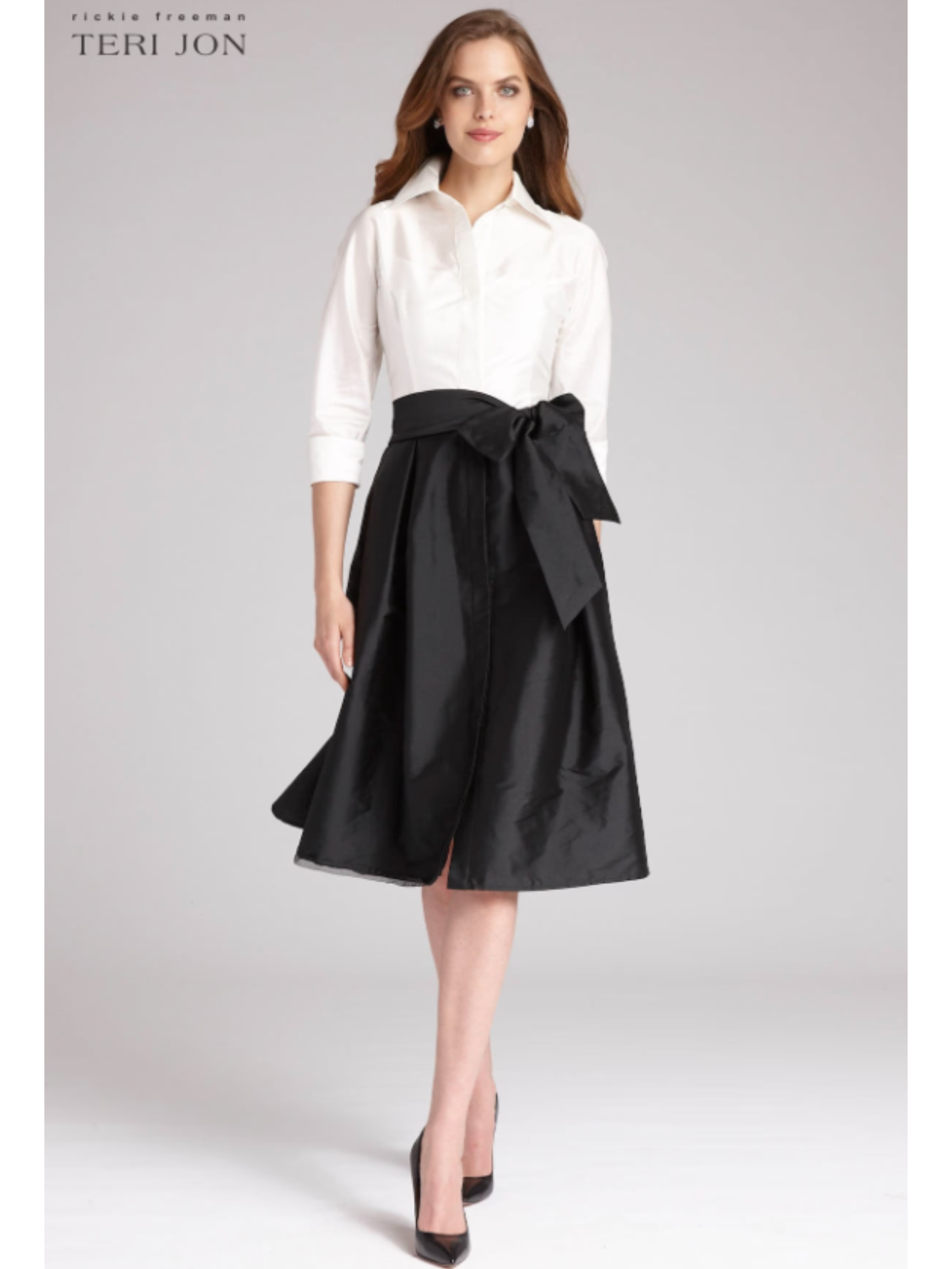 Teri Jon | Taffeta Shirtdress