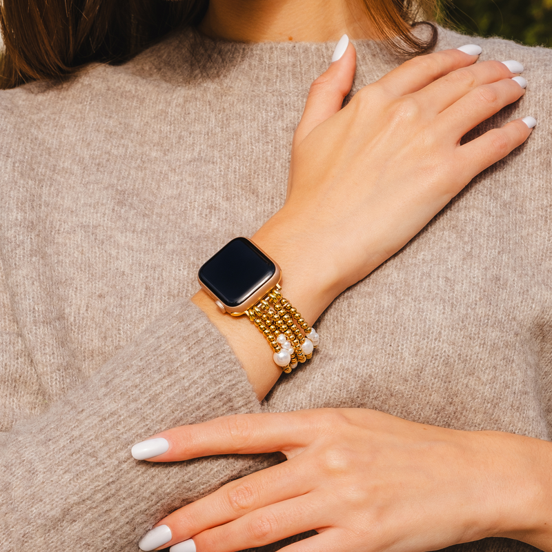Gold And Pearl Apple Watch Band