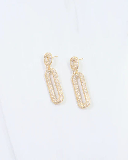 Williston CZ Pave Drop Earring WR Gold