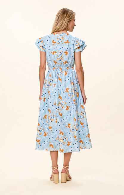 Women’sWomen’s Cleobella Sveva Midi Dress in Vespara print blue with florals