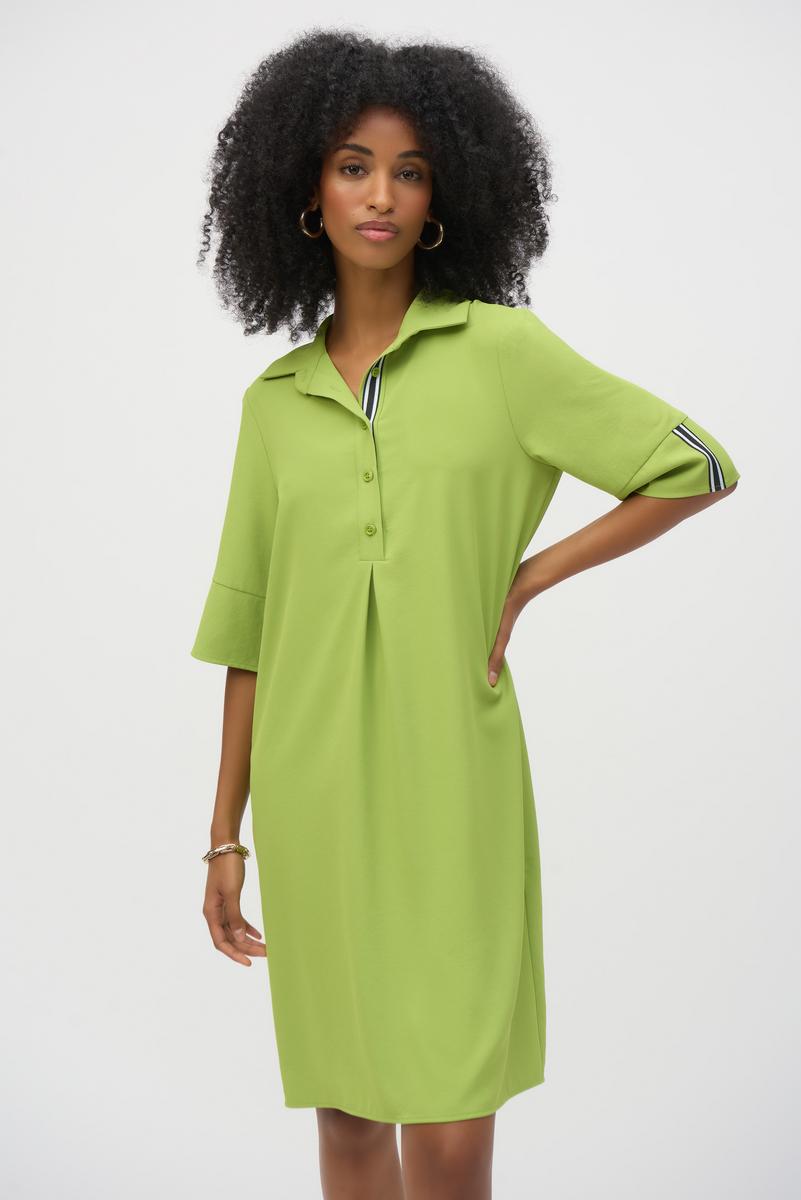 Joseph Ribkoff | Eggshell Straight Shirt Dress - Green