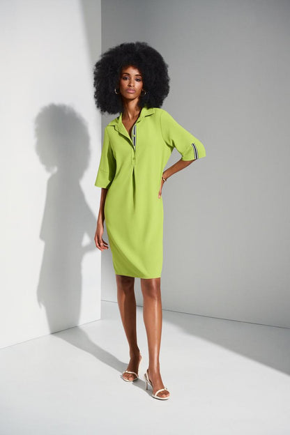 Joseph Ribkoff | Eggshell Straight Shirt Dress - Green